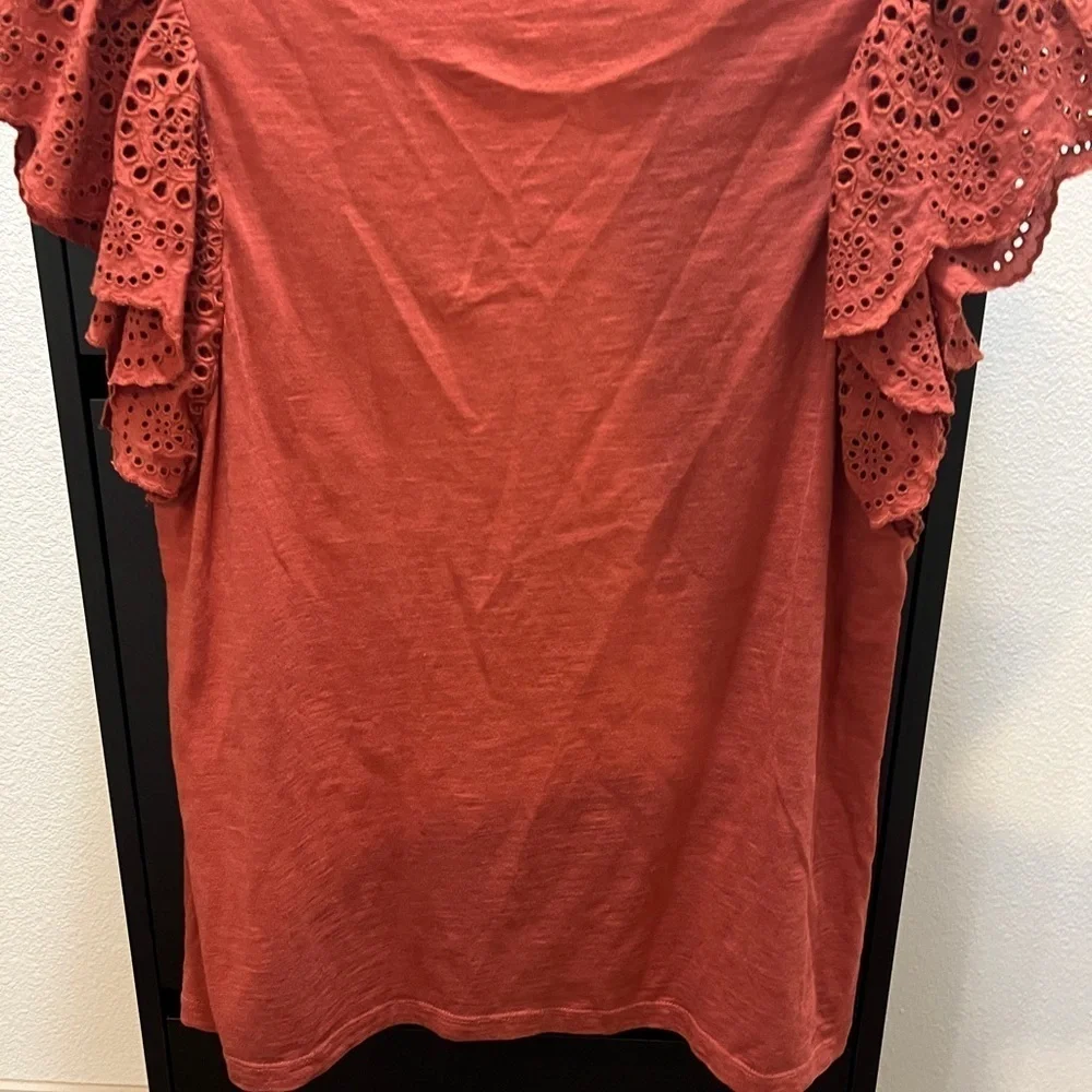 J.Crew eyelet flutter sleeve t-shirt